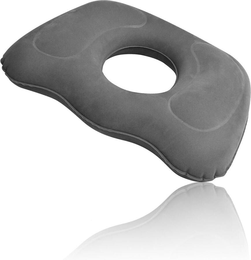 ShopHaven Opblaasbaar Donut Kussen Orthopedisch Zitkussen Bureaustoel Kussen Zitring Kussen Verlichting van Aambeien en Drukplekken Coccyx Pijnverlichting Ergonomisch Kussen voor Hemorroïden (Grijs)