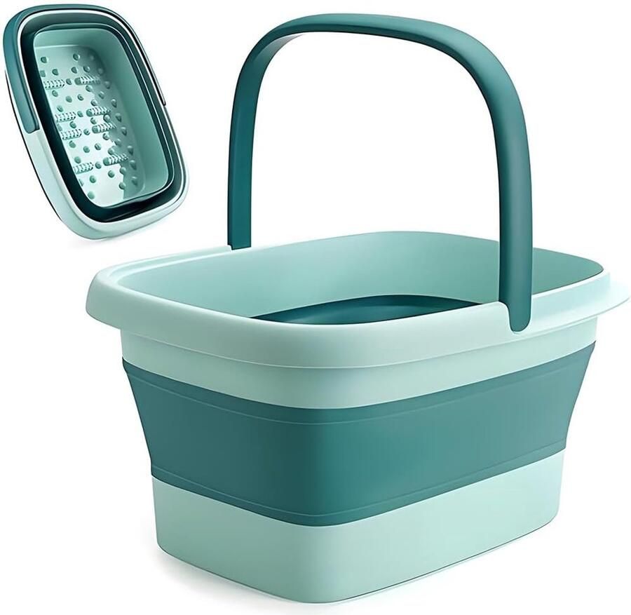 ShopHaven Opvouwbaar Voetbad met Massage 15 Liter Inhoud Draagbare Voetenbad Emmer Grote Voetenbad Kom Stressverlichting & Vermoeidheidsvermindering Opvouwbare Voetenspa