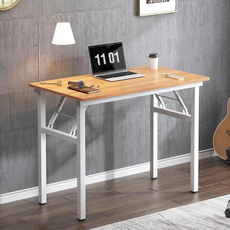 ShopHaven Opvouwbare Tafel Kleine Inklapbare Desk 80x40 cm Compact Bureau PC Tafel en Hoekbureau voor Thuis en Kantoor Ruimtebesparend Werk- en Studiebureau