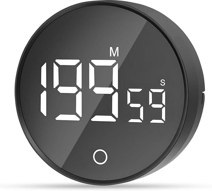 ShopHaven Visuele Timer 60 Minuten Stilte Aftelklok met Pauzefunctie Oplaadbare Batterij Countdown Timer voor Klaslokaal Keuken Timer Studie Timer Office Bureau Timer Zwart