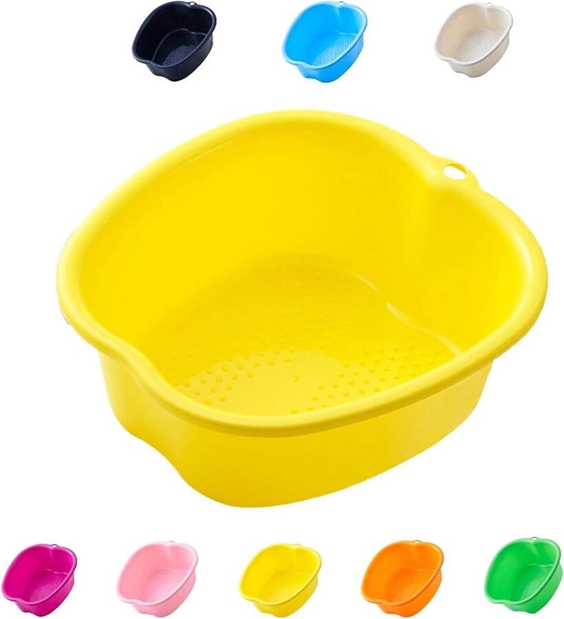 ShopHaven Voetbad Kom voor Spa en Massage – Dikke Kunststof Voetspa – Pedicure Kom – Detox Voetenbad – Voetmassage Kom – Geschikt voor Voeten Teennagels en Enkels – Geel