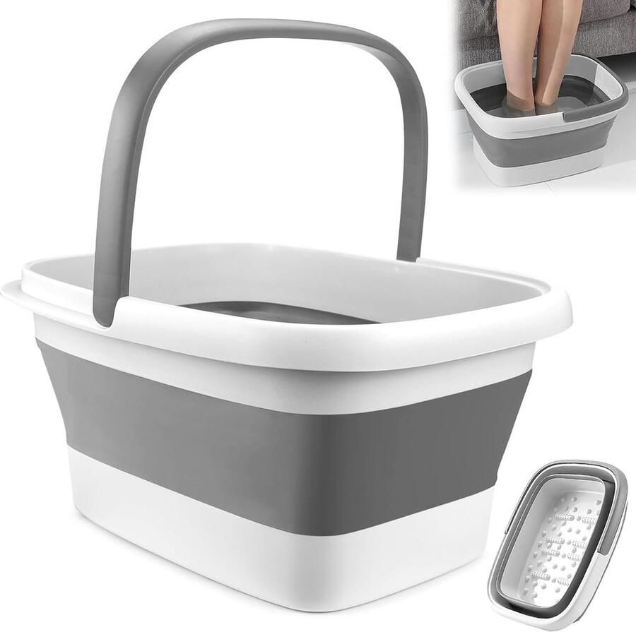 ShopHaven Vouwbaar Voetenbad met Massage 15 Liter Capaciteit Lichtgewicht Design Opvouwbare Voetkom Voor Voetverzorging Gezondheid & Vermoeidheidsverlichting Compact Opbergen Ideaal voor Thuis Reizen & Camping
