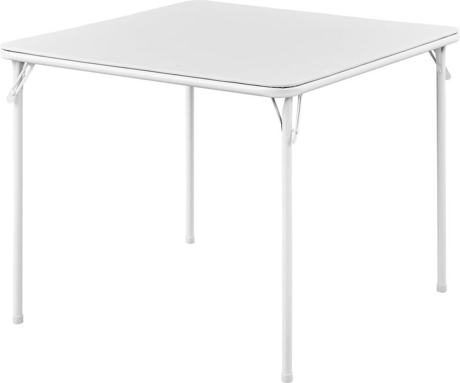 ShopHaven Vouwtafel Wit Vouwbare Tafel voor Camping Tuin Balkon en Eetkamer 80 cm x 80 cm x 70 cm Praktische Opvouwbare Tafel