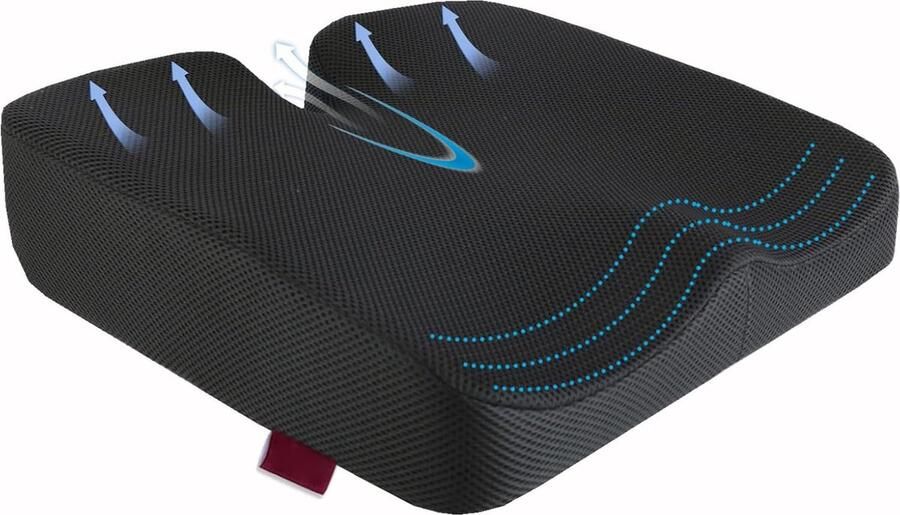 ShopHaven Zitkussen Memory Foam Dikke en Grote Staartbeen Drukverlichtingspad voor Bureaustoelen Gaming Stoelen Auto Stoelen en Rolstoelen Verhoogd Zitcomfort