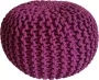 ShopMaatje Gebreide Poef Kruk Zitkussen Ø 45 cm Hoogte 30 cm Violett - Thumbnail 1