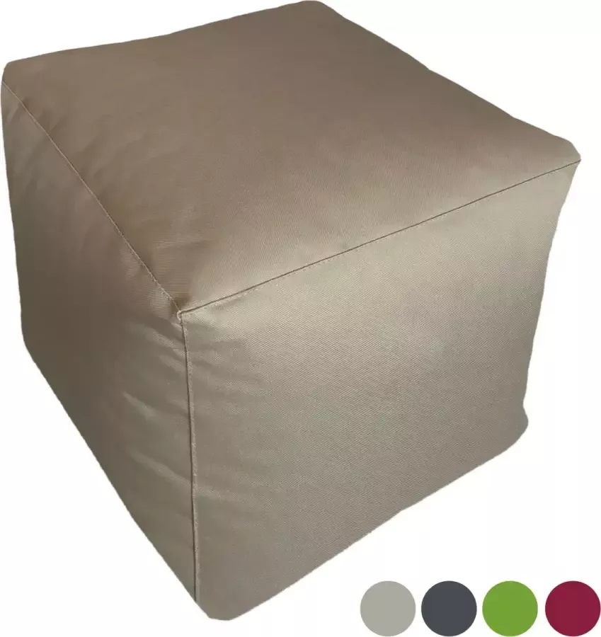 ShopMaatje Kubuszitzak Bamba Waterdicht 45x45x45 cm Zitzak Vloerkussen vormvast- Beige Taupe