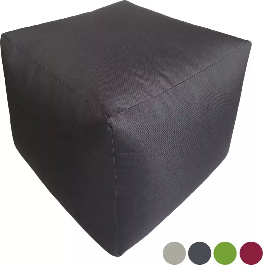 ShopMaatje Kubuszitzak Bamba Waterdicht 45x45x45 cm Zitzak Vloerkussen vormvast Grijs