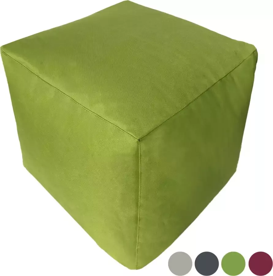 ShopMaatje Kubuszitzak Bamba Waterdicht 45x45x45 cm Zitzak Vloerkussen vormvast- Groen