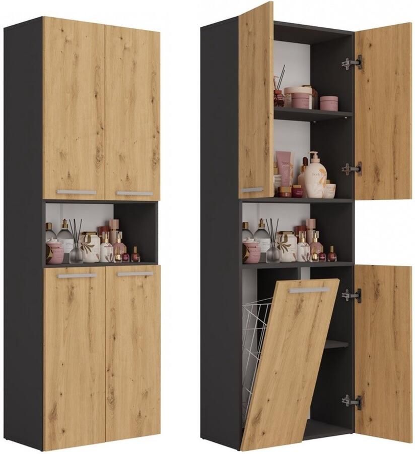 TOP E SHOP Badkamerkolom Nel 1K DK ANTRACIET ARTISAN