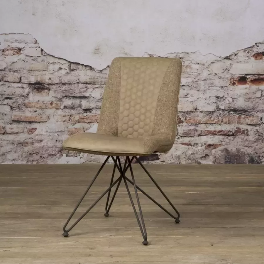 AnLi Style Tower living Capri sidechair Vintage Brown + Linen Brown (uitlopend) - Foto 2