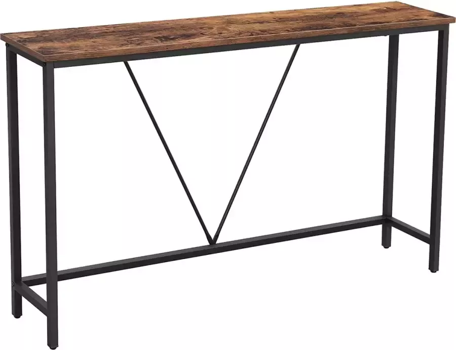 Sierra Console Tafel met Vintage Look Hoge Bijzettafel 120 x 75 cm Hoog Zwart en Vintage Bruin