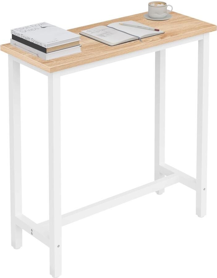 Sierra Bartafel 1 X Bartafel Hoge tafel Bistrotafel met metalen structuur Spaanplaat tafelblad Keukentafel Eettafel 100x40x100cm Lichteiken BT33hei