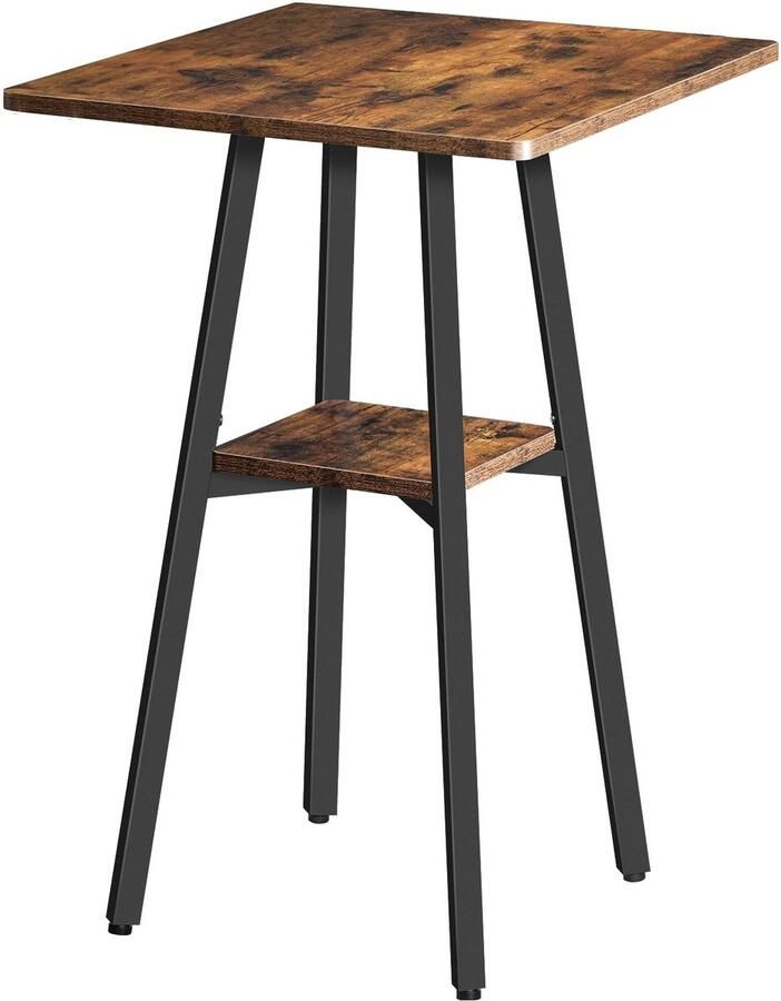 Sierra Bartafel 2-Tier High Top Pub Tafel Aanrecht Hoogte Tafel met Opslag Kleine Keuken Eettafel 36 Hoge Bartafel voor Woonkamer Feest Eenvoudig te Monteren Rustiek Bruin BF51BT01