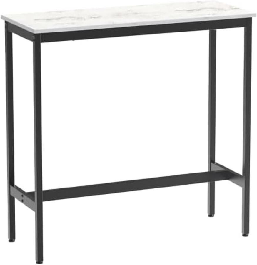 Sierra Bartafel Bar keuken pub eetkamertafel stevig stalen frame 40 x 100 x 90 cm eenvoudige montage industrieel ontwerp rustiek wit en inktzwart LBT010B73 spaanplaat van gelegeerd hout 100L cm