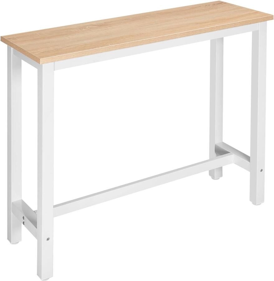 Sierra Bartafel BT17hei Bartafel Bistrotafel 120x40x100cm Eettafel met structuur in staal en tafelblad in Spaanplaten Lichteiken