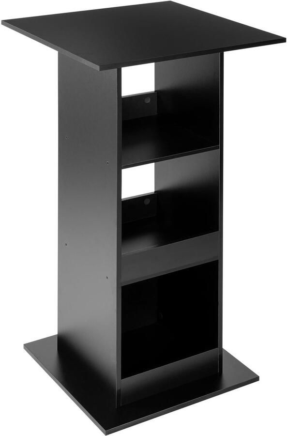 Sierra Bartafel BT36sz Bartafel bistrotafel statafel keukentafel toontafel hoekige tafel met 3 planken voor bar keuken woonkamer gemaakt van hout tafelhoogte 112 cm zwart