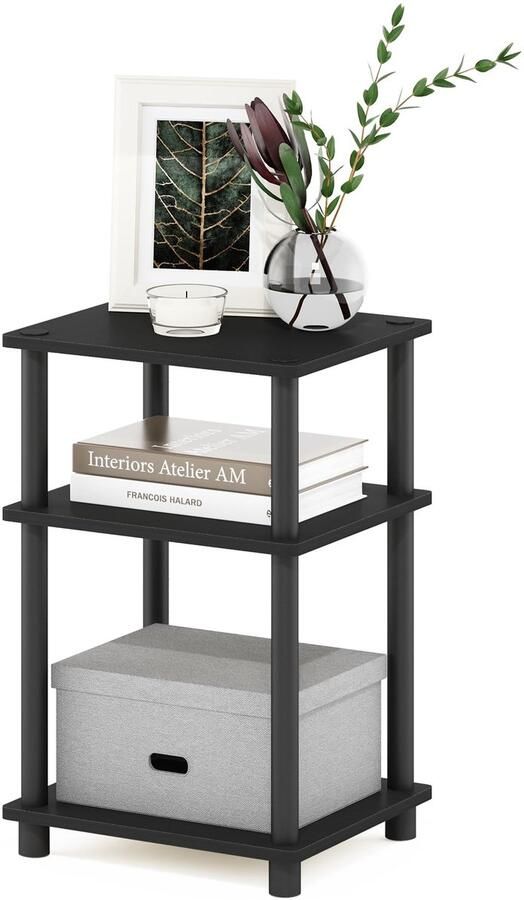 Sierra Bijzettafel Just 3-Tier Turn-N-Tube bijzettafel nachtkastje Americano zwart