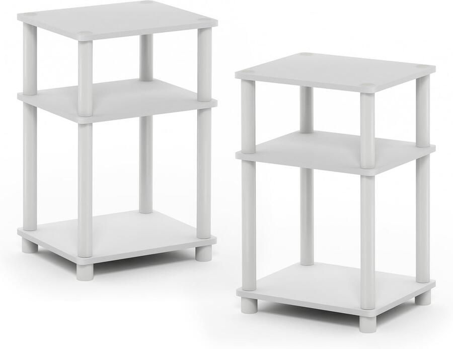Sierra Bijzettafel Just 3-Tier Turn-N-Tube Eindtafel 2-Pack Wit (Espresso) Wit