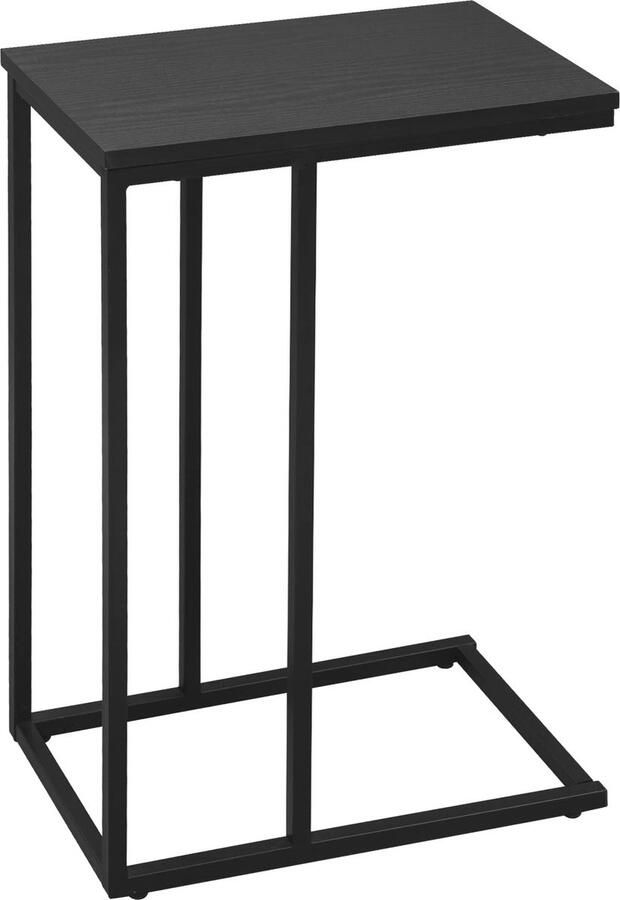 Sierra Bijzettafel salontafel sofatafel nachtkastje bedtafel laptoptafel frame van metaal tafelblad van hout 45x25x63.5cm (BxDxH) zwart