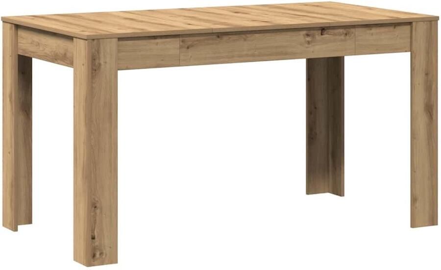 Sierra Eettafel 140x74 5x76 cm bewerkt hout artisanaal eikenkleurig eetkamertafel keukentafel houten tafel eettafeltje houten eettafel