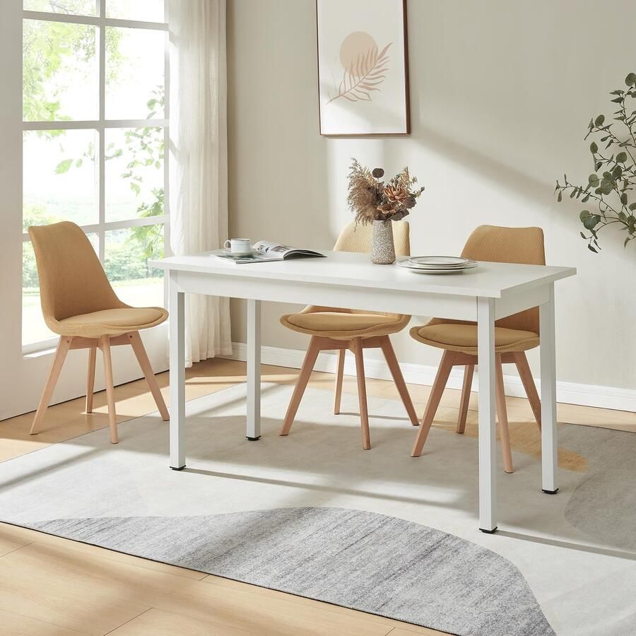 Sierra Eettafel Den Haag 140x60x75 cm voor 6 stoelen wit