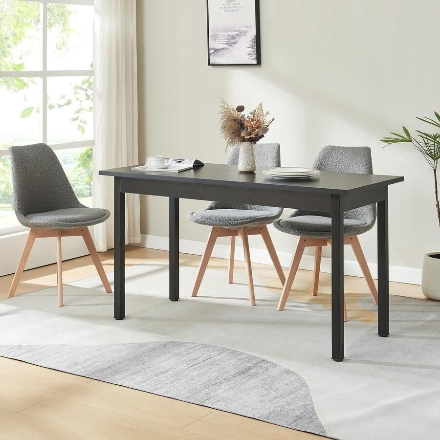 Sierra Eettafel Den Haag 140x60x75 cm voor 6 stoelen zwart