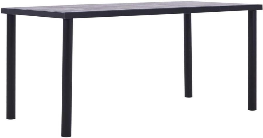 Sierra Eettafel zwart en grijs cement 160 x 80 x 75 cm van MDF tuintafel terrastafel eettafel tuintafel outdoortafel