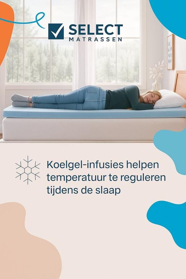 Siesta Bedding Select Matrassen Origin – Topper Elin – 90x200 – 7cm Orthopedisch Comfort – Met Wasbare Bamboe Hoes