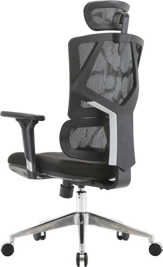 Sihoo bureaustoel ergonomisch lendensteun hoge rugleuning 3D armleuningen ~ zwart gestoffeerd