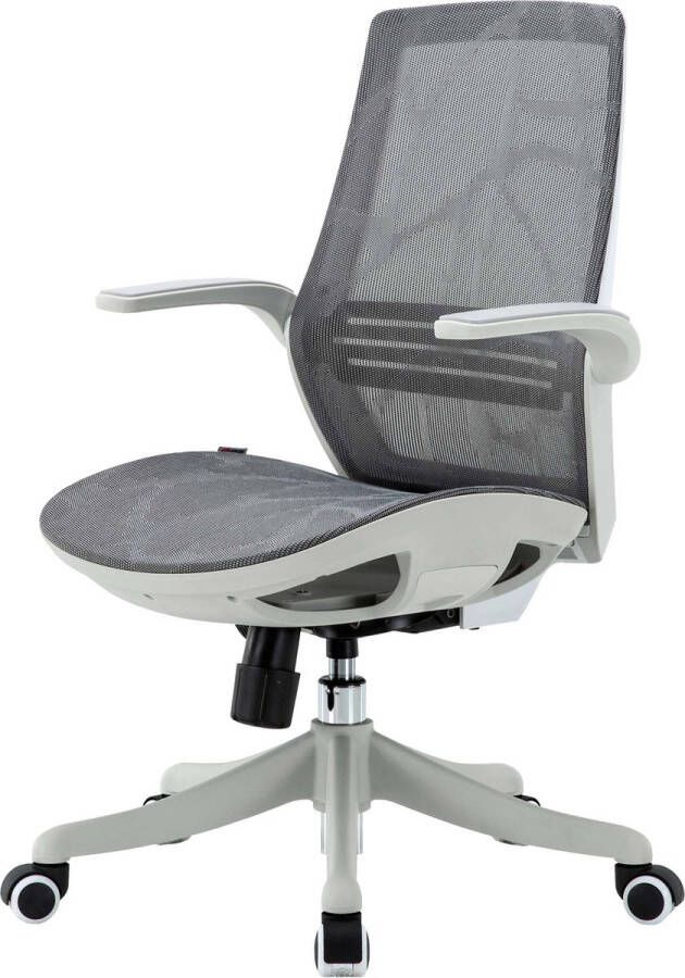 Sihoo Bureaustoel ergonomische S-vormige rugleuning taillesteun opklapbare armleuning ~ grijs