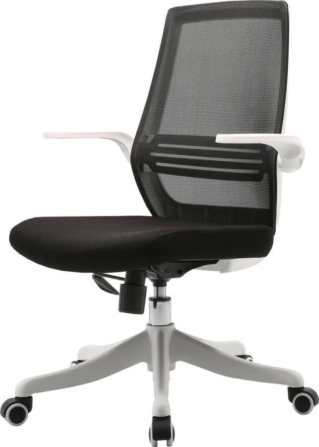 Sihoo Moderne ergonomische bureaustoel ademend taillesteun opklapbare armleuning ~ zwart