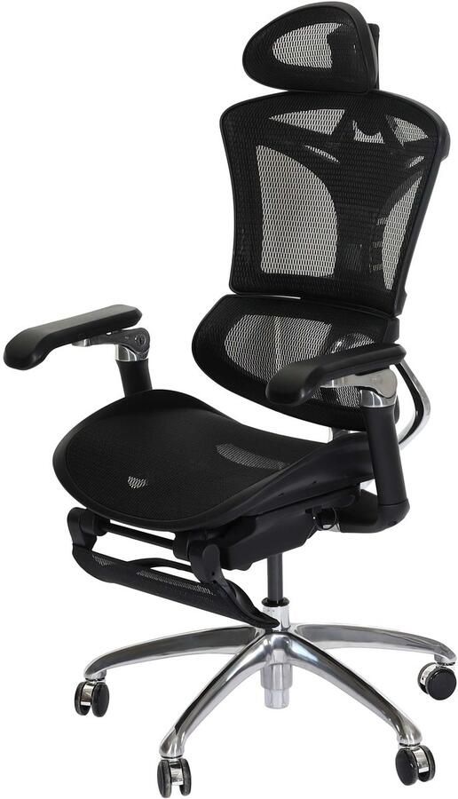 Sihoo bureaustoel draaistoel ergonomisch lendensteun voetensteun 3D-verstelbare armleuningen zwart