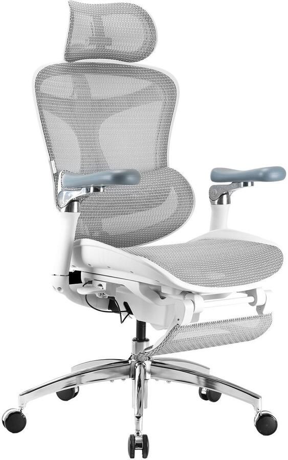 Sihoo DORO C300 PRO Ergonomische Bureaustoel Met voetsteun Mesh met Hoge Rugleuning 6D-armleuningen Wit