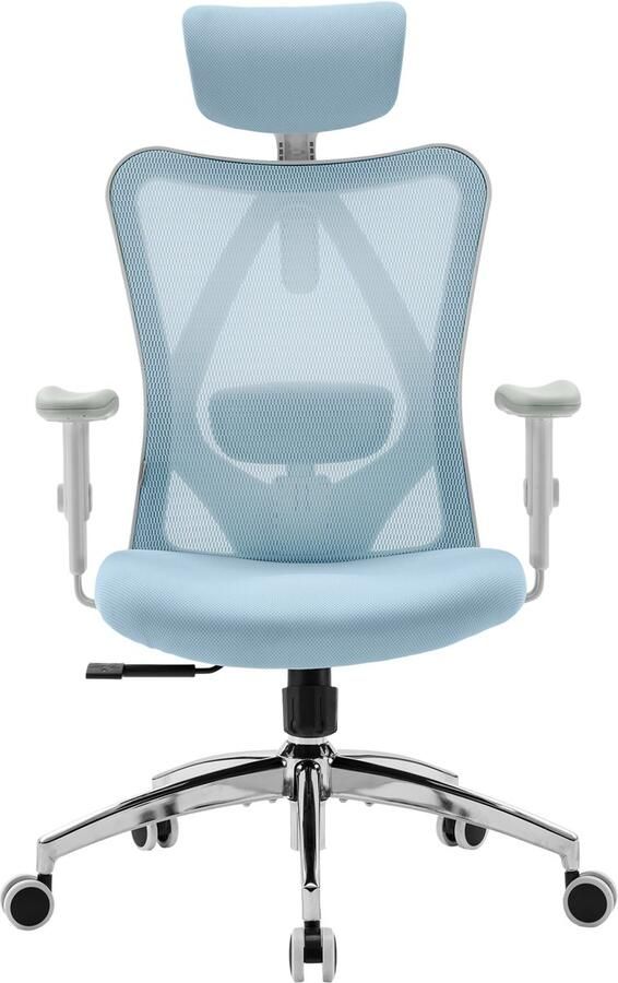Sihoo M18 Ergonomische Bureaustoel Kantelbaar Lendensteun Blauw