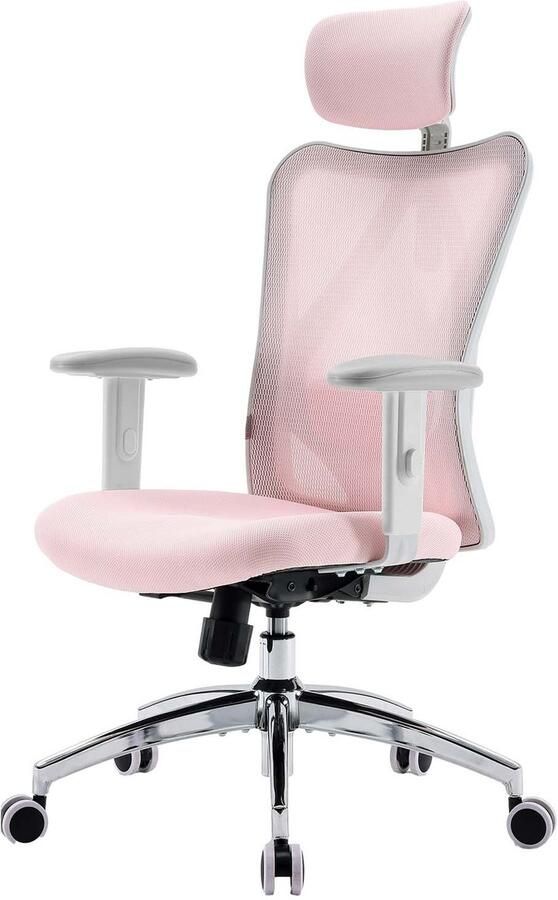 Sihoo M18 Ergonomische Bureaustoel Kantelbaar Lendensteun Roze