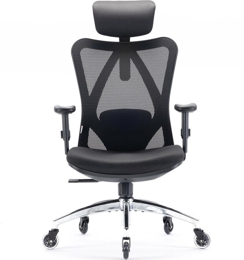 Sihoo M18 Ergonomische Bureaustoel Verstelbare Lendensteun Ademende Mesh Skating-wiel Zwart