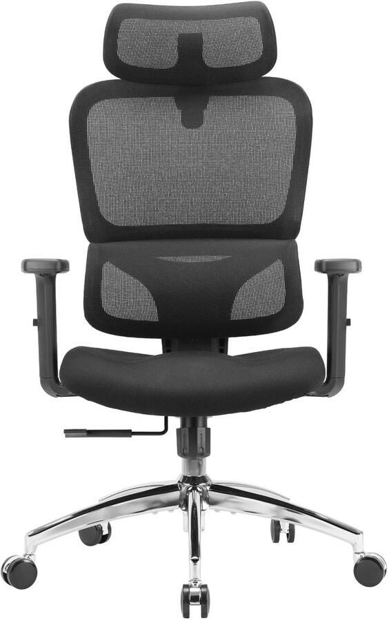 Sihoo M56C Ergonomische Bureaustoel Verstelbare Bureaufauteuil met 3D Dynamische Lendenondersteuning Ademend Mesh Dossier Verstelbare PU Hoofdsteun & Armleuningen. Ideaal voor Thuiskantoor Zwart