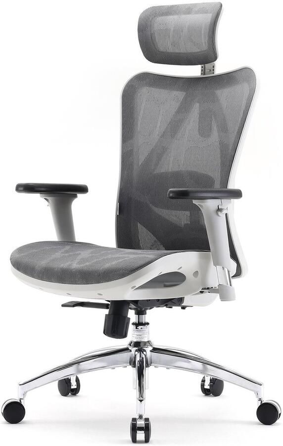 Sihoo M57 Ergonomische Bureaustoel Verstelbare Hoge 3D-rugleuning Armleuning Computer-Bureaustoel Wit
