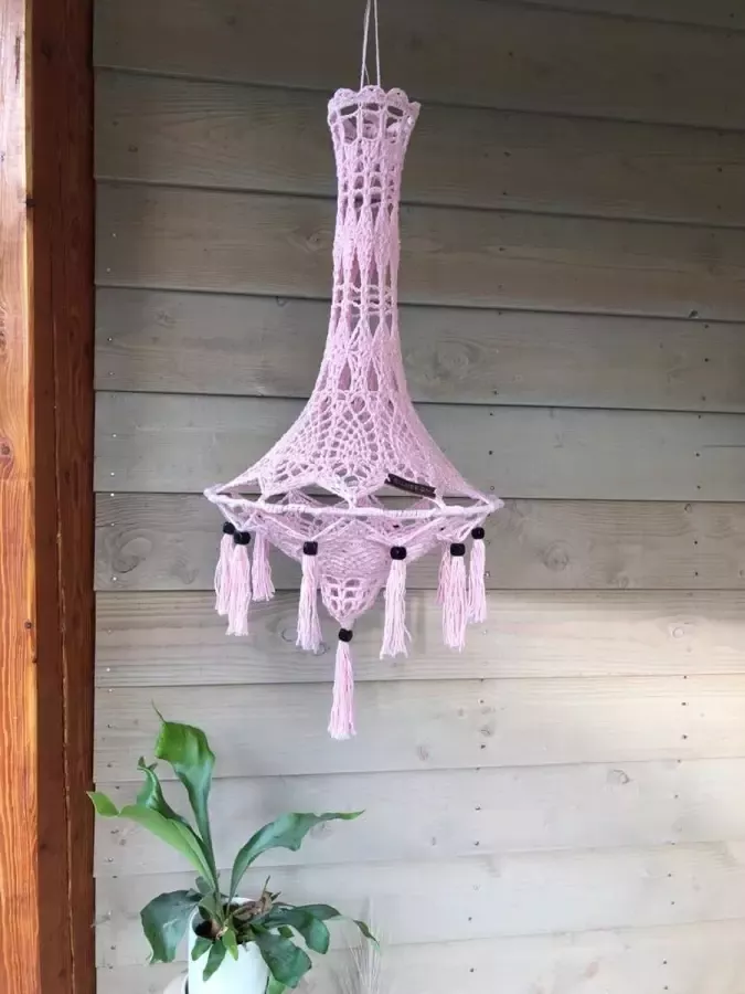 Sildesign Kroonluchter licht roze model Lotus handgemaakt woonkamer tuin decoratie meisjeskamer