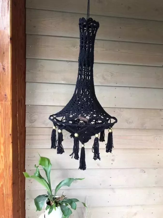 Sildesign Kroonluchter model Lotus zwart handgemaakt woonkamer tuin decoratie meisjeskamer