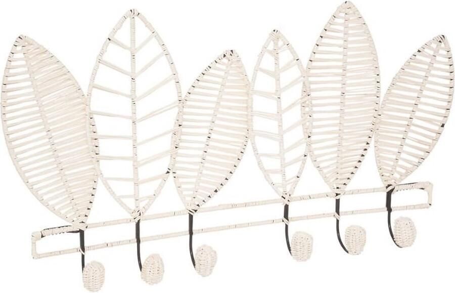 Silumen Metalen jas haak en rattan 6 vellen in de vorm van bladeren Fer|Rotin