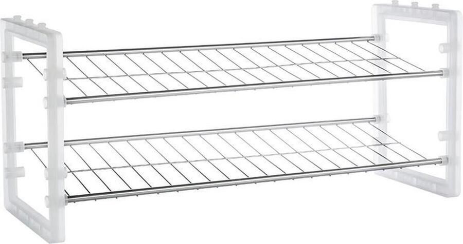 Silumen Range schoenen metalen en kunststof 2 niveaus 68x25x31 cm Metaal|Polypropylène PP Wit