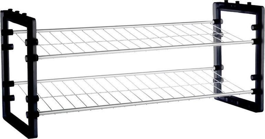 Silumen Range schoenen metalen en kunststof 2 niveaus 68x25x31 cm Overig Zwart