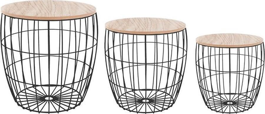 Silumen Set van 3 tabellen tabbladen geometrische ronde sofa Overig Zwart