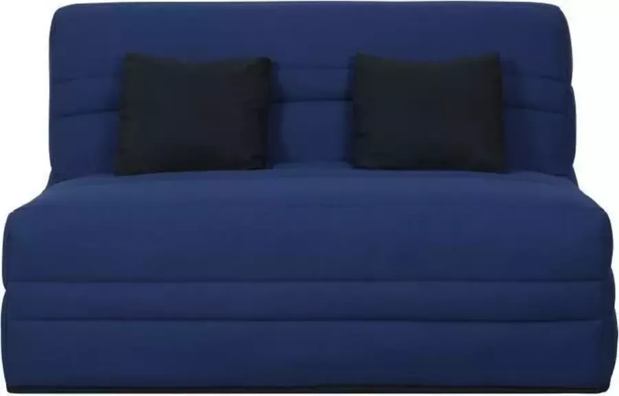 Simons Simmons bank Slyde Indigo stof + 2 zwarte kussens L 145 x D 103 x H 89 cm VANDA