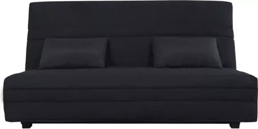 Simons Simmons Clic clac bank Zwarte stof + 2 zwarte kussens B 194 x D 98 x H 100 cm VANDA