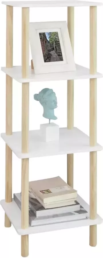 Simpletrade Badkamerrek Wandrek 4 planken Hout 36x36x106 cm