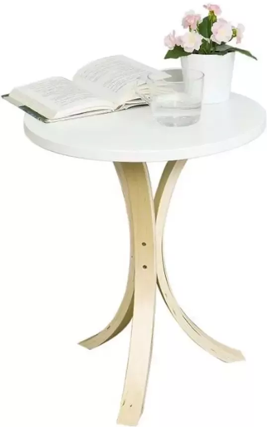 Simpletrade Bijzettafel Salontafel Rond Vloerbeschermers 55xΦ45 cm