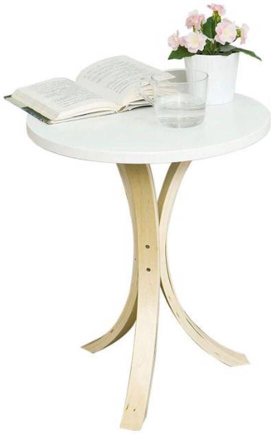 Simpletrade Bijzettafel Salontafel Rond Vloerbeschermers 55xΦ45 cm