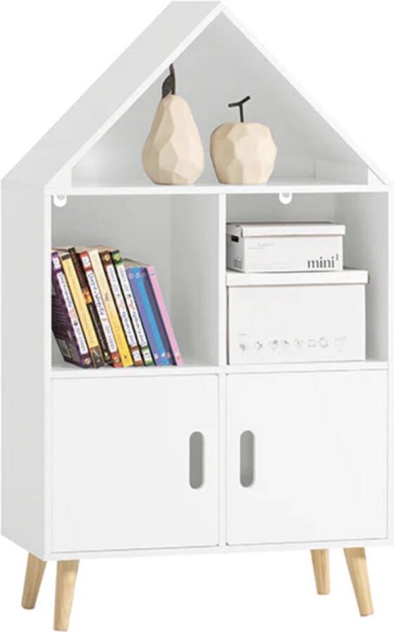 Simpletrade Boekenkast Kinderen Speelgoed MDF Grenenhout Wit 60x103x30cm